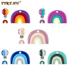 TYRY.HU 3 шт.компл. радужные силиконовые бусины для прорезывателя, не содержат БФА, пустышка-пустышка, цепочка сделай сам, аксессуары, бусины, детские игрушки для ухода за зубами