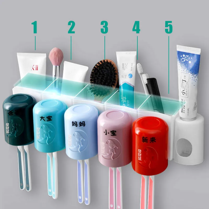 

Набор аксессуаров для ванной комнаты, поглощающий инвертированный держатель для зубных щеток, автоматический диспенсер для зубной пасты, с...