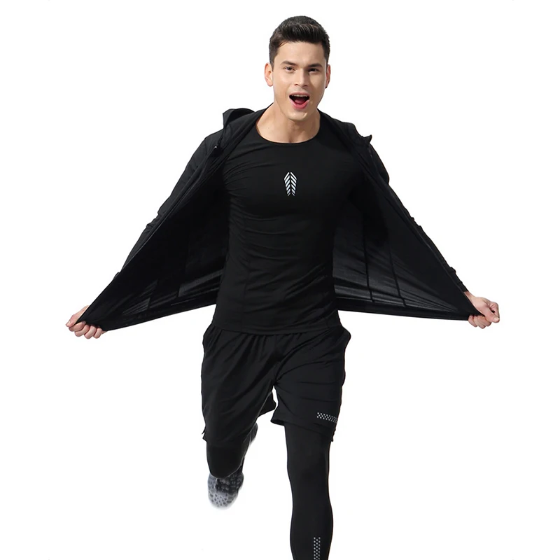 Быстросохнущий Спортивный костюм 4 шт. спортивные костюмы Мужская