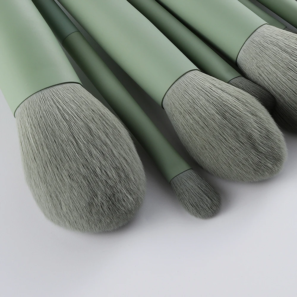 

11/8pcs Natural Hair Green Makeup Brushes Foundation Powder Eyeshadow Eyebrow Brush Set Cosmetic Tool Profesional