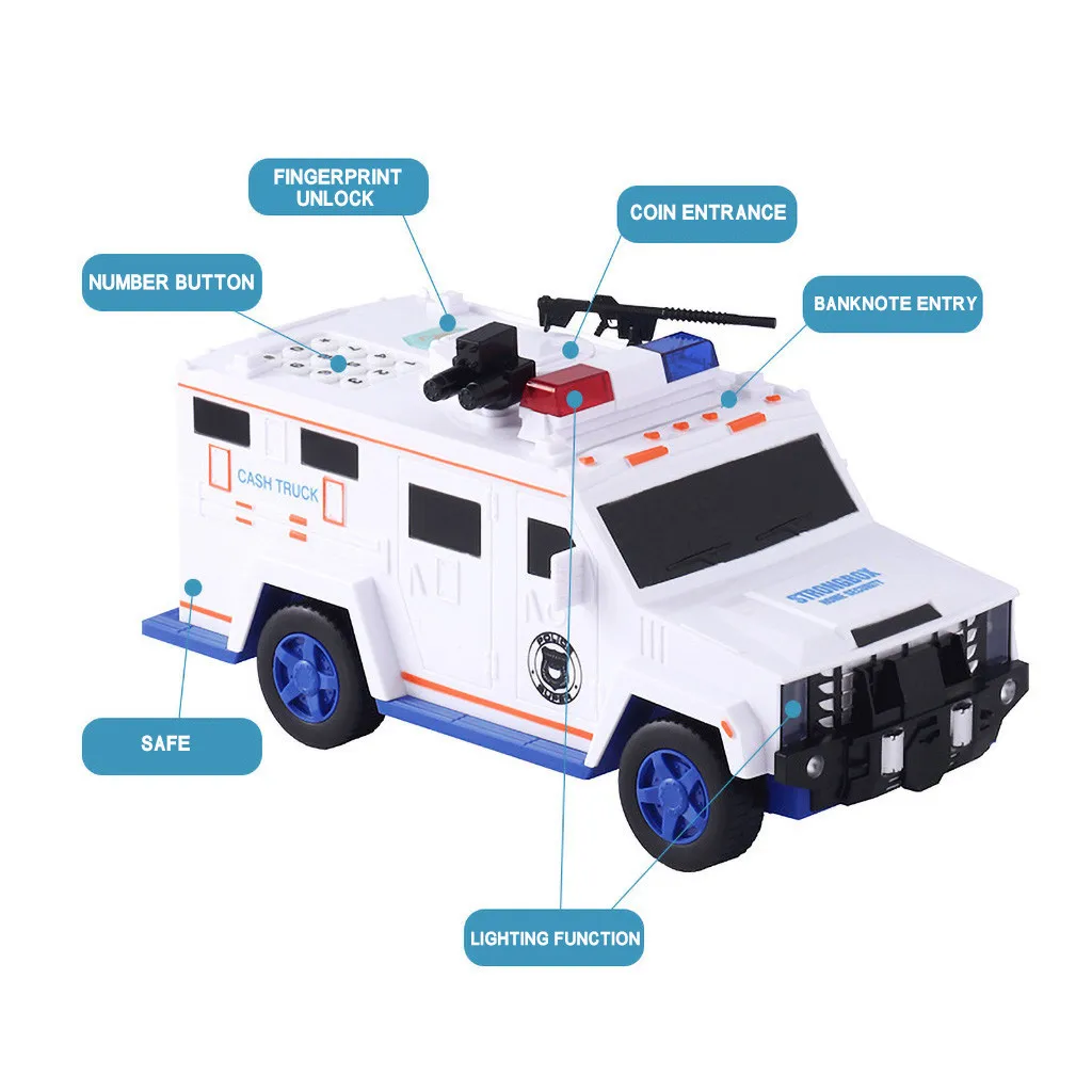 

Piggy- Bank Money Saving Box Safe Car Truck Plastic Password For Kids Toy Model Mini Toys Cool Car Boy Christmas Gift