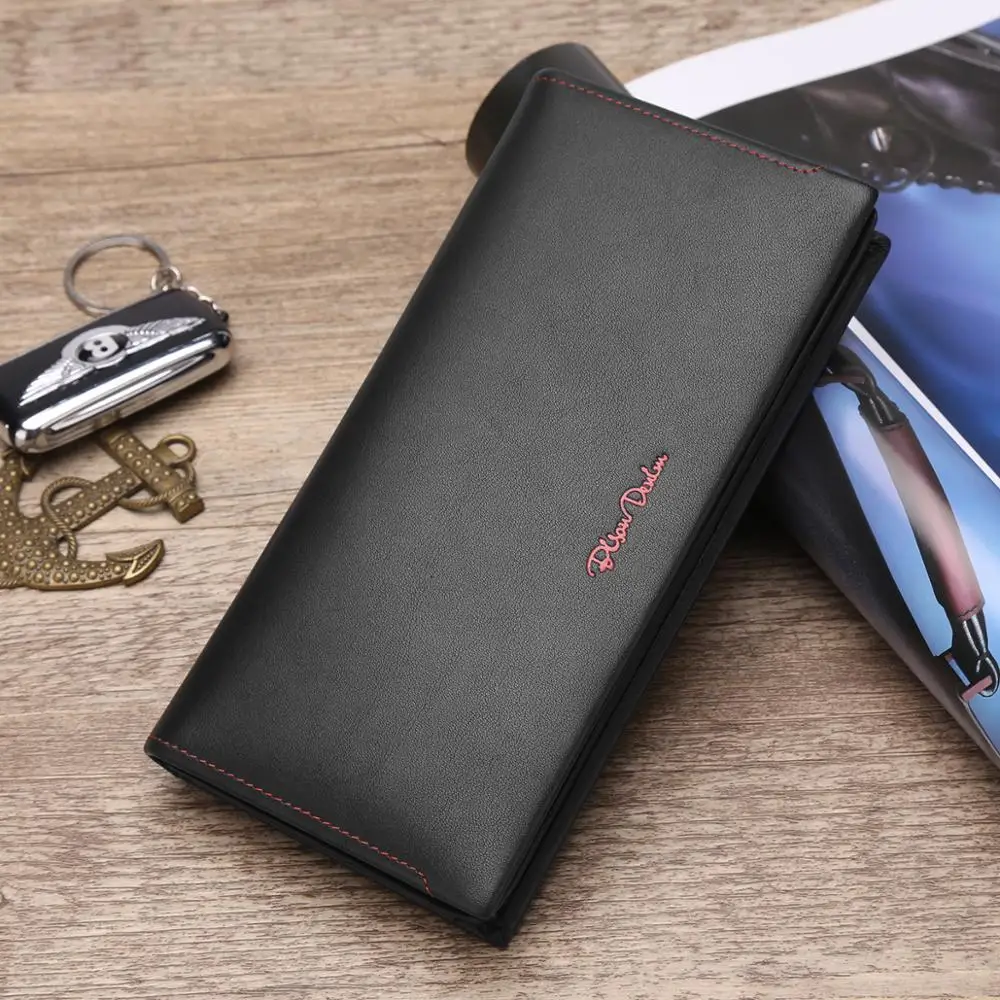 

Large Capacity Men Wallet Genuine Leather RFID Long Clutch Classic Business Large Capacity Card Holder Zipper Coin Purse