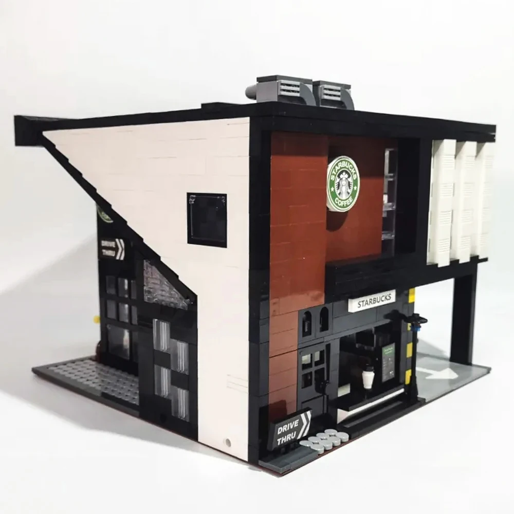 

Ideas Expert Creator 2728Pcs City Street View Modern Cafe MOC Model Modular Block Commercial Street Department Store