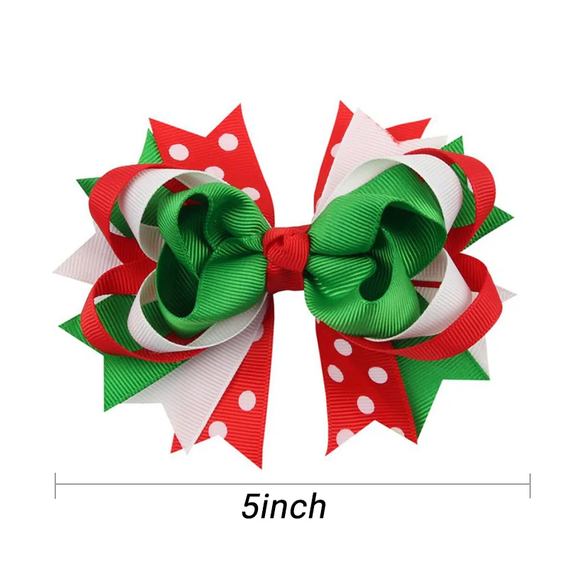 Заколка для волос детская с принтом снега 1 шт. Рождественская заколка бант бутик