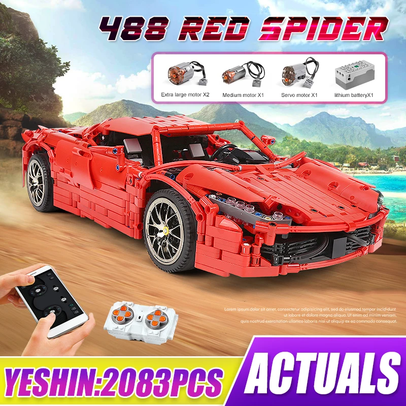 

Mould King 13048 Technical Motorized MOC-1767 Convertible Racing Car Building Blocks Bricks Toys Kids Christmas Gift