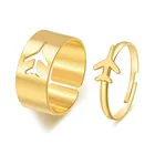 Парные кольца в винтажном стиле, набор из двух предметов в том же стиле, простое ажурное кольцо в виде самолета, Любовное кольцо, открытое украшение для рук, женские Украшения