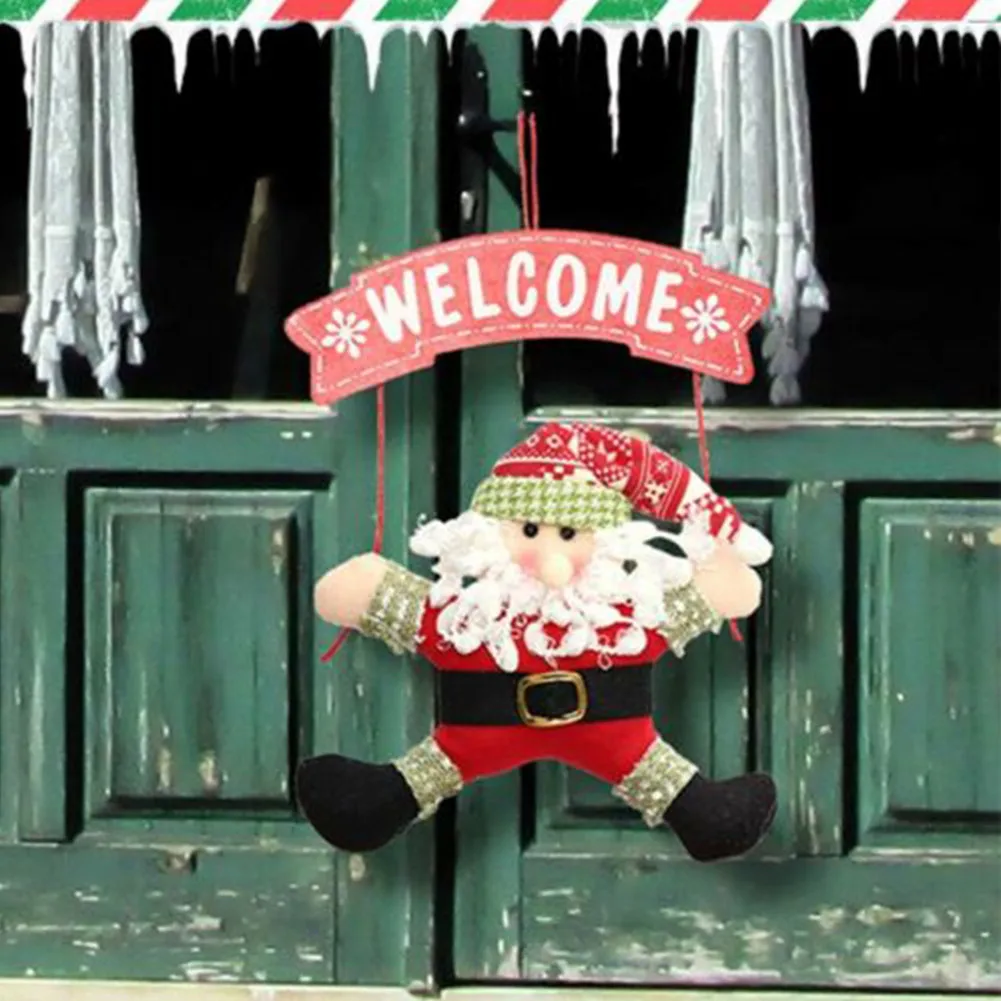 

12.99*8.27in Non-woven Santa Claus Door Hanging XMAS Tree Decor Home Pendant Ornament Gift 2022 New High Quality