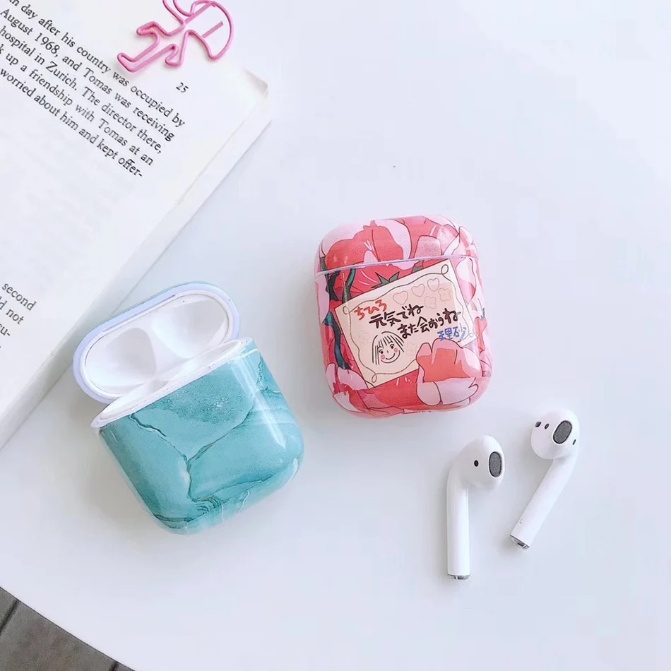 Беспроводной Bluetooth чехол для наушников Airpods чехол Роскошный Мраморный наушник чехол для Apple Air Pods 2 Earpods аксессуары 1