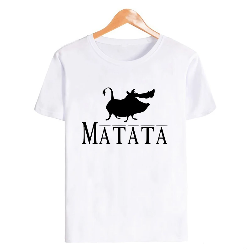 19bk010-white Showtly Hakuna Matata Women Harajuku Ullzang the lion king T-shirt Femme Homme Summer Tshirt Fashion Top Tee Female T Shirt - Цвет: 19bk010-white