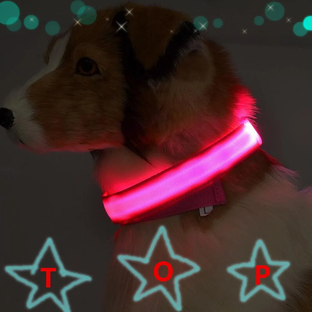 Светодиодный ошейник для собак с защитой от потери/избегания автомобильной