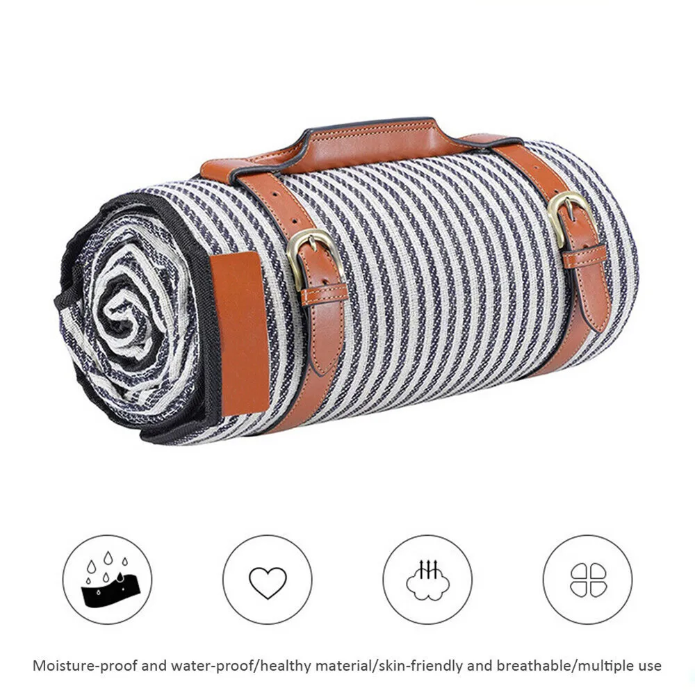 

Stripe Camping Mat Outdoor Foldable Waterproof Picnic Mat Fashion Thicken Pad Breathable Soft Portable Travel Beach Blanket