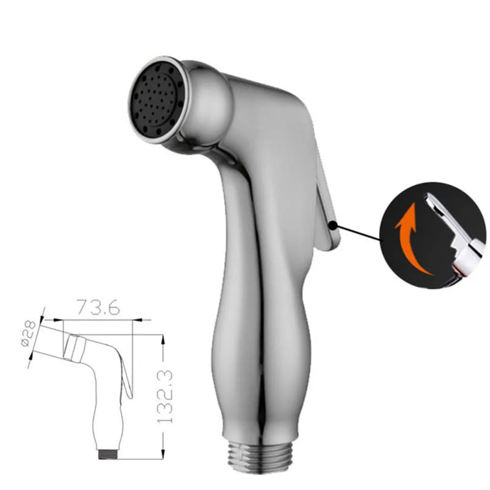 

Head Bidet Flushing Device Silver Cleaning Pressurized Sprayer Handheld