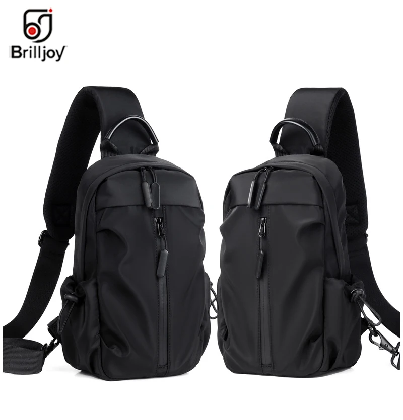 Fashion Men Chest Bag High Quality Mini Sport Bag USB Charge Backpack Business Bag Lightweight Waterproof Nylon Fabric Sling Bag