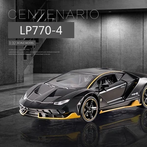 Модель автомобиля Lamborghini KIDAMI 132 LP770, Литые и игрушечные транспортные средства, отводной автомобиль открываемая дверь, детский игрушечный автомобиль, подарки для детей