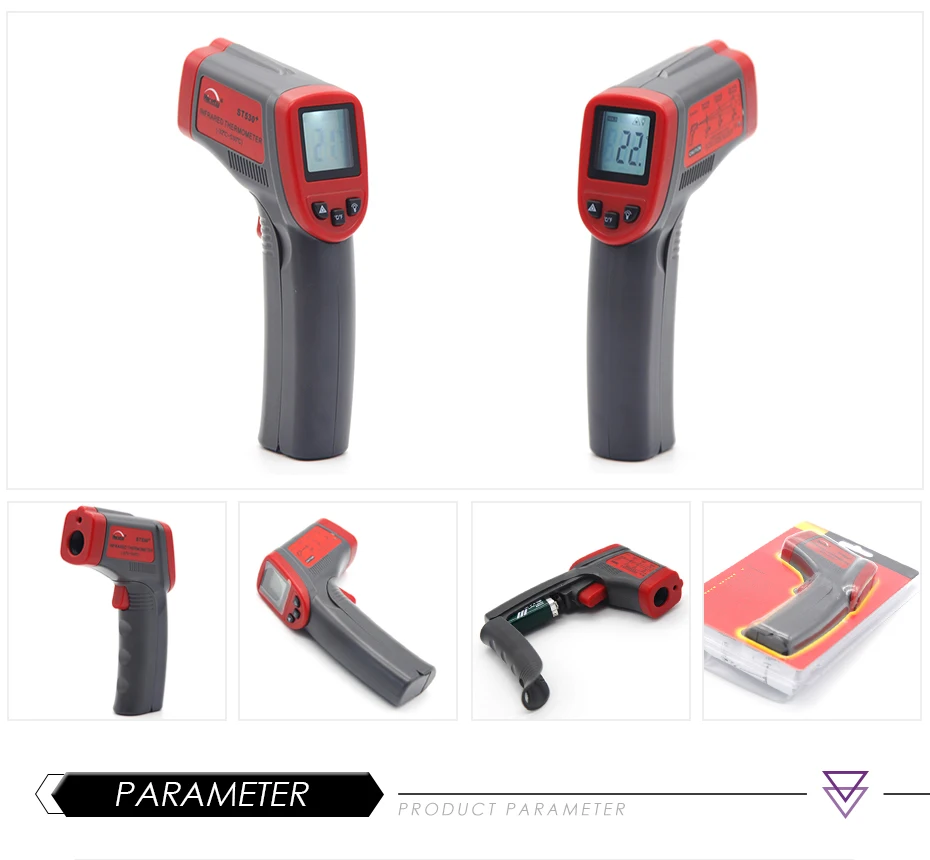 Приятный ST530+ цифровой инфракрасный термометр для приготовления пищи-32C~+ 550C(-25.6F~+ 986F) излучательная способность 0,95 12:1 гр