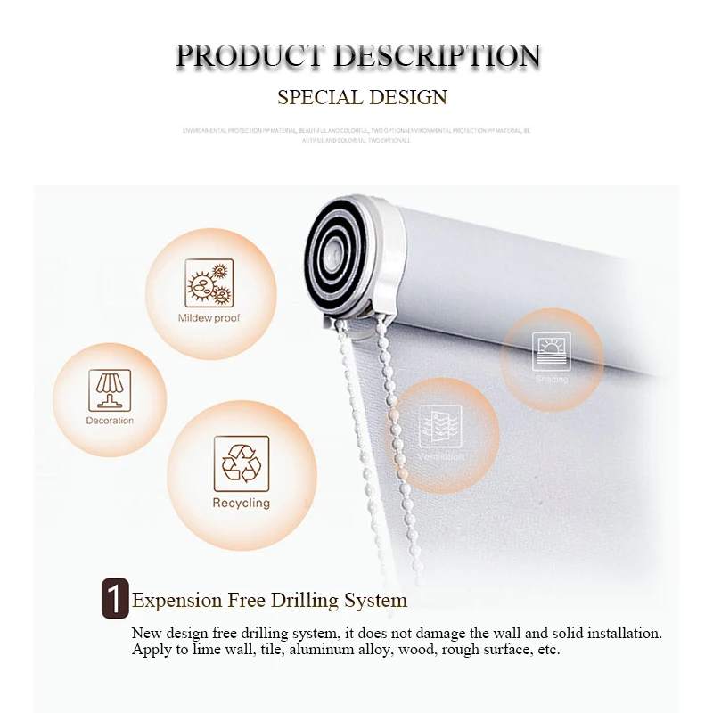 Мини жалюзи без дрели дневного света/светонепроницаемые рулонные для офиса