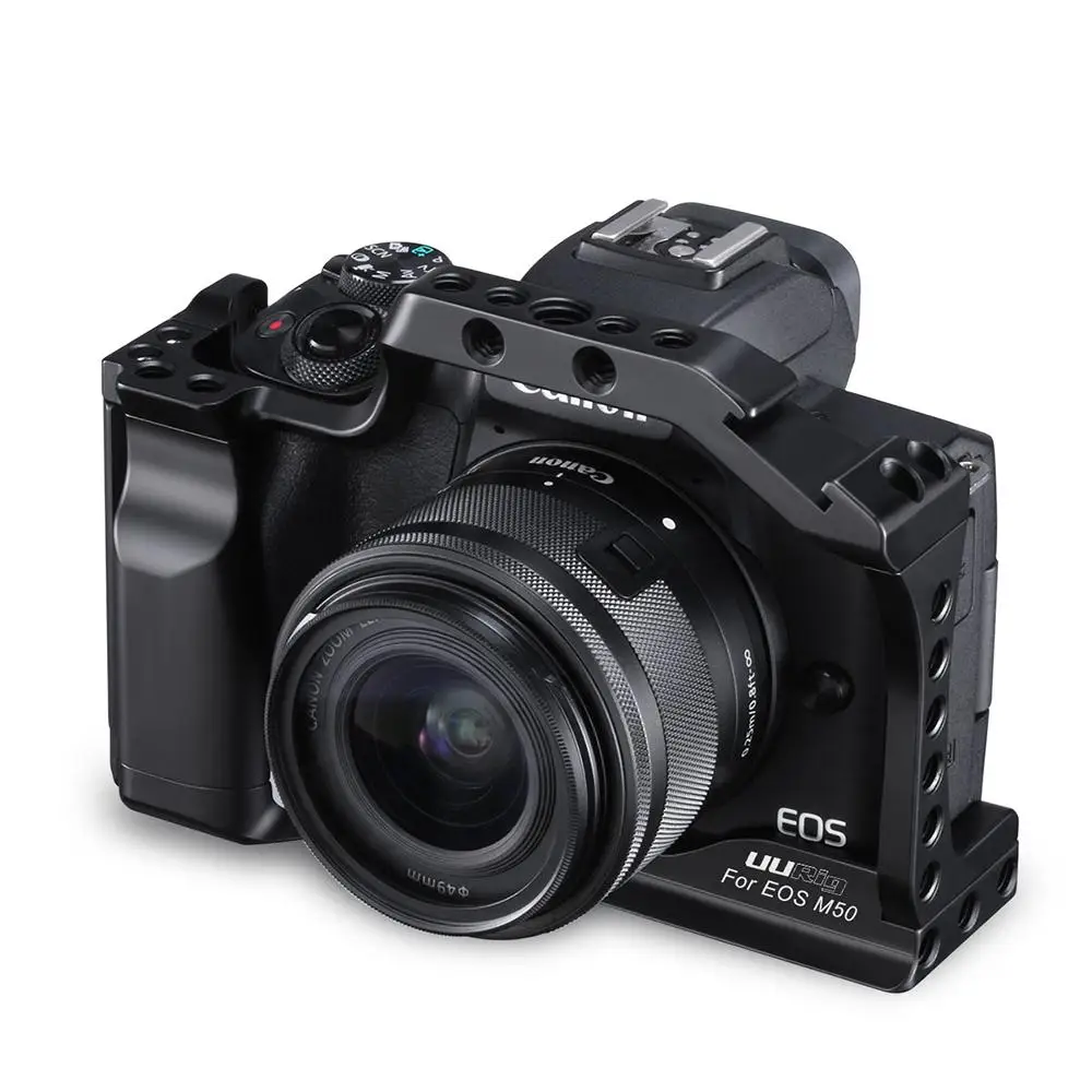 C-M50 UURig профессиональная DSLR камера клетка для Canon M50 M5 Arca быстросъемная клетка для EOS M50 Горячий башмак Arri отверстие 1/" 3/8" r60