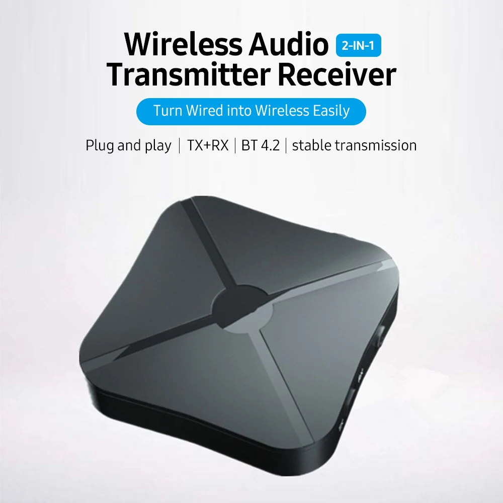 

Plug and Play 2-в-1 аудио передатчик и приемник BT 4,2 аудио адаптер двойной режим портативный адаптер стабильная передача черный