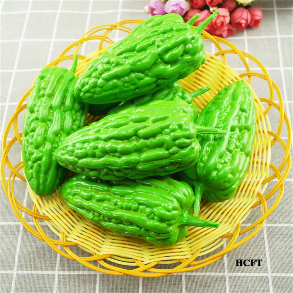 

Faux fake artificial vegetables Kitchen cabinet hotel restaurant store shop decoration bitter gourd melon balsam pear model