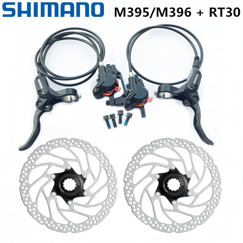 M395 with RT30 Shimano M396 M395 тормозные гидравлические дисковые тормозные тормоза велосипед MTB горный велосипед Тормозные BR-BL-M396 M395 w/n G3 HS1 RT30 ротор 160 мм - Цвет: M395 with RT30
