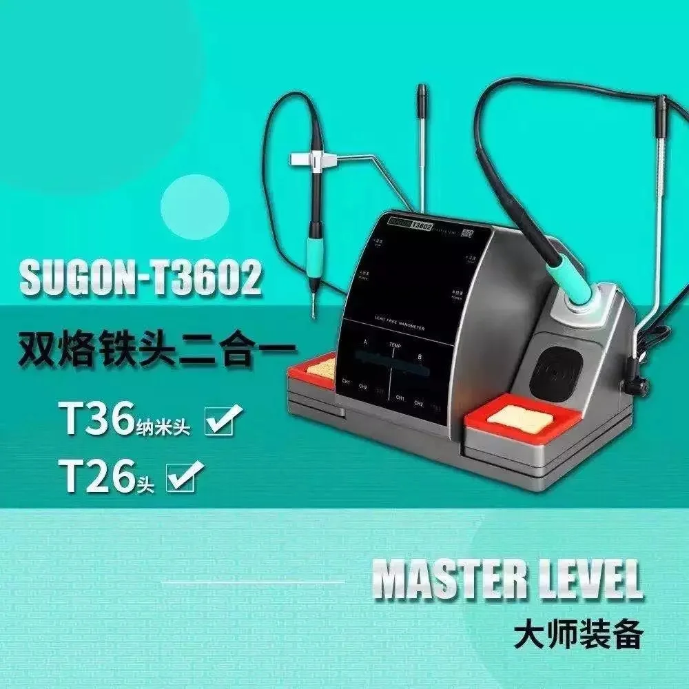 sugon t3602 2 in 1 soldering station with 2 soldering tips for mobile phone repair coming soon welding machine free global shipping