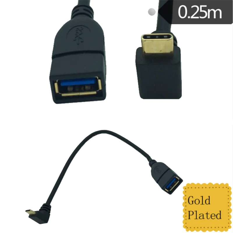 USB-кабель для зарядки и синхронизации данных с позолоченным покрытием под углом 90