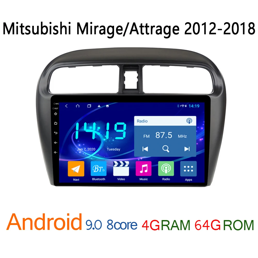 Автомагнитола 4 Гб + 64 ГБ для Mitsubishi mirage attrage 2012 2018 DVD мультимедийный плеер pantalla GPS
