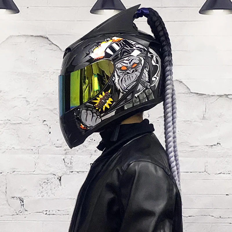 

Motorcycle Full Face Helmet Motorcycle Racing Double Mirror Helmet