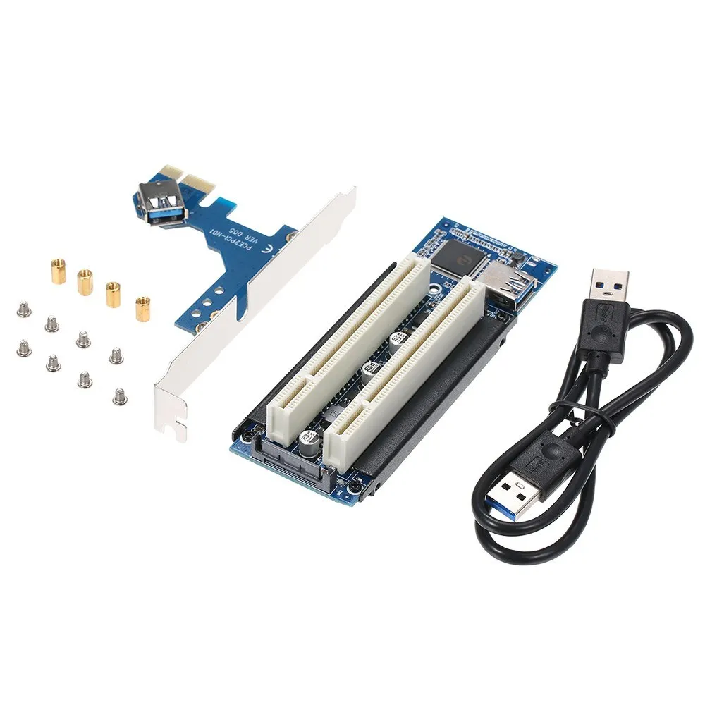Адаптер расширения PCI E Express X1 для двух разъемов переходная карта с кабелем USB 3 0