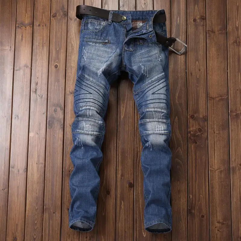 

New Men's Fashion Denim Pants Retro Causal Jeans Loose Straight Trousers
