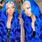 Unextar 180 плотный парик на сетке, прозрачные парики на сетке, предварительно выщипанные 613 голубые парики, бразильские цветные парики из человеческих волос для женщин