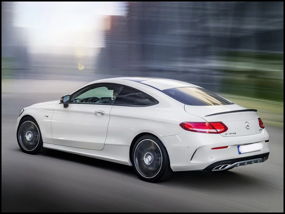 C63 стиль задний багажник для benz C class coupe 2 двери c200 c250- W205 C205 C43 СТЕКЛОВОЛОКНО FRP матовый черный спойлер крыло