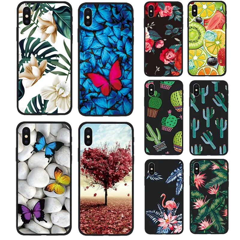 Черный мягкий чехол с изображением пейзажа для Apple iPhone 7 Plus 8 8Plus X Xs 10 XS Max XR 5 S SE 6 6s