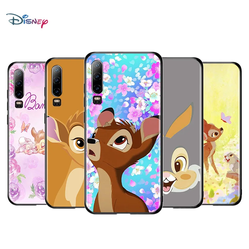 

Disney Cartoon Animation Bambi For Huawei P50 P40 P30 P20 P10 P9 P8 Lite E Mini Pro Plus 5G Soft TPU Silicone Black Phone Case