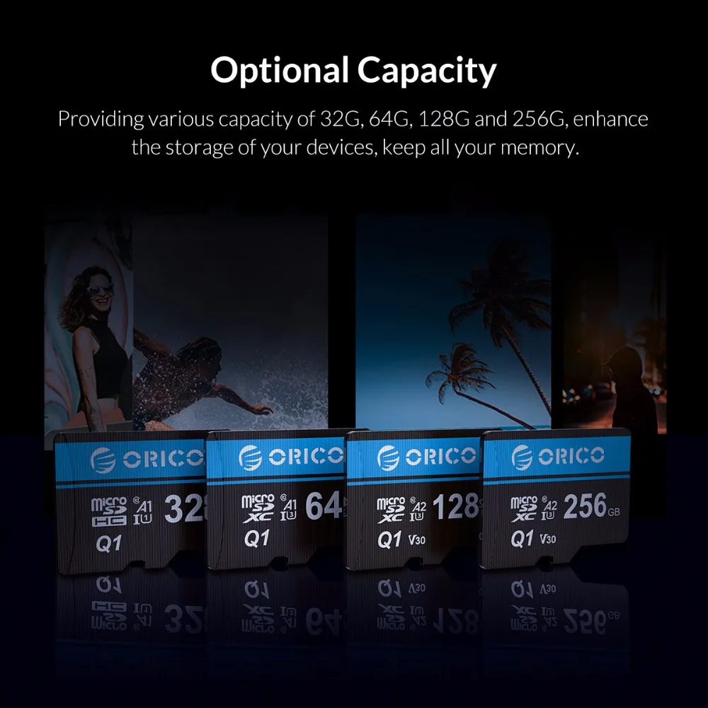 ORICO Mini Micro SD карта памяти 32 Гб 64 Гб 128 ГБ 256 Гб MicroSD Max 80 м/с SD/TF флэш-карта cartao de memoria