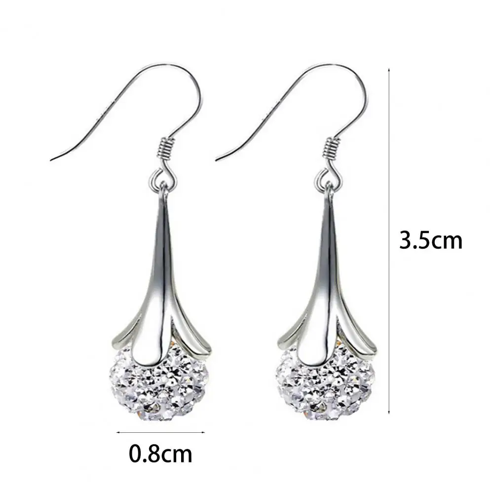 

50% Hot Sale Fashion Trumpet Dangle Earrings Flower Faux Moonstone Long Dangle Women Hook Earrings Jewelry