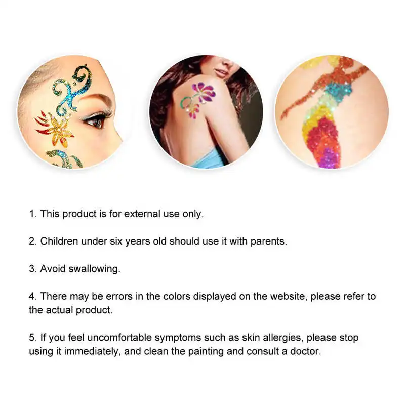 6 цветов блестящая пудра для лица блестящий клей волос Рождественский набор