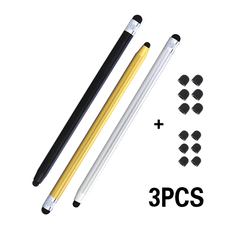 2 в 1 фирменная металлическая сенсорная ручка с резиновыми наконечниками стилус