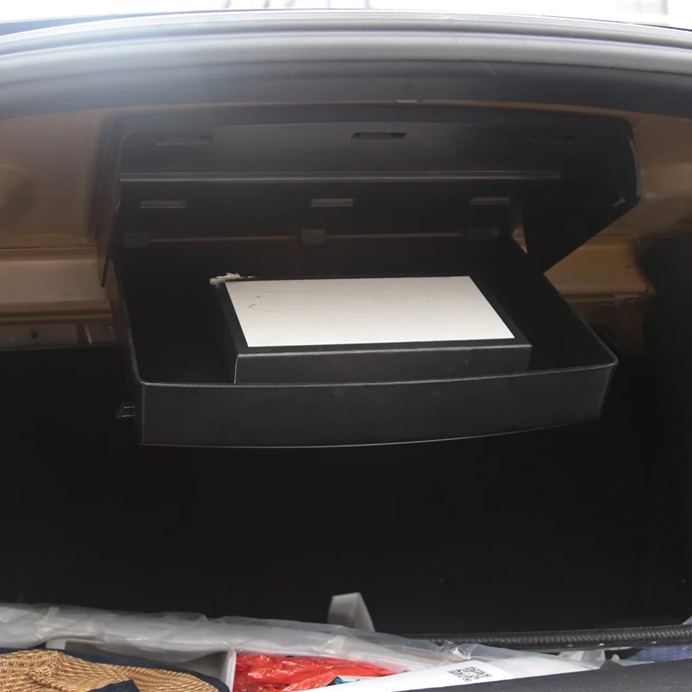 Купить Портативный автомобильный багажник бокс для хранения высокой емкости автомобильный пластиковый органайзер чехол для Tesla модель 3 Аксессуа...