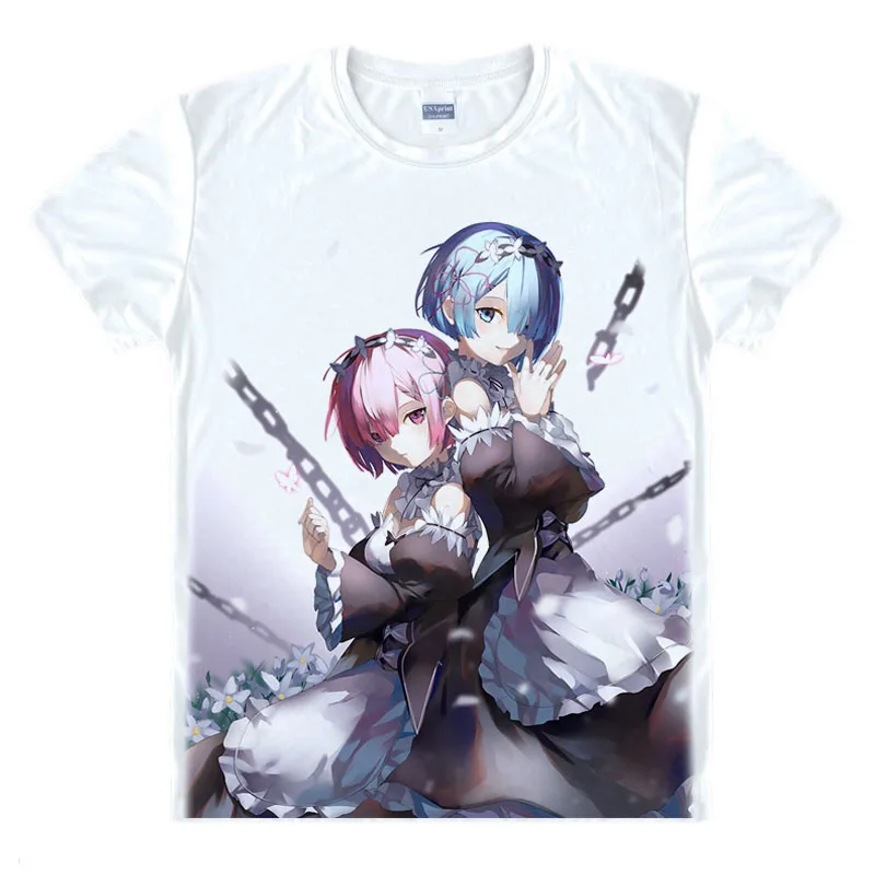Re:Zero kara hajimeru isekai жизнь в другой мир футболка re zero seikatsu рубашка пикантные милые REM