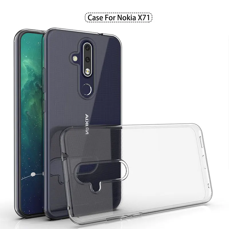 Прозрачные мягкие ТПУ чехлы для Nokia X71/8 1 Plus 2019 тонкий прозрачный силиконовый 360