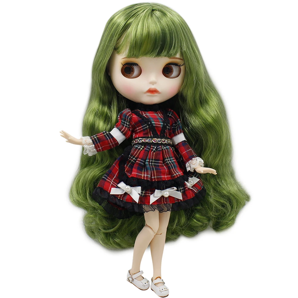 Кукла Blyth ICY DBS 30 см белая кожа винтажные зеленые длинные вьющиеся волосы 1/6 новое