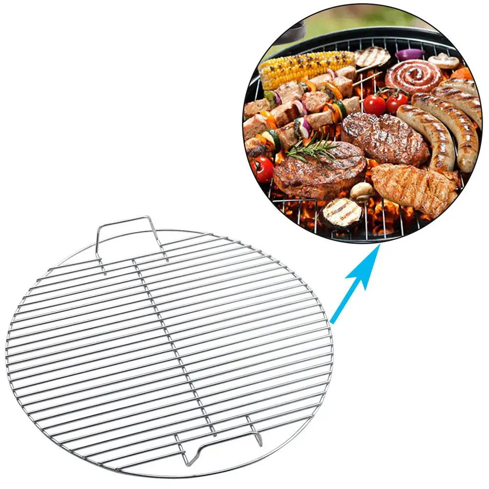 45cm Round Stainless Steel BBQ Grill Grilling Meshes kitchen Outdoor Camping Vegetables Meat Fish Seafood Cooking Tool | Дом и сад