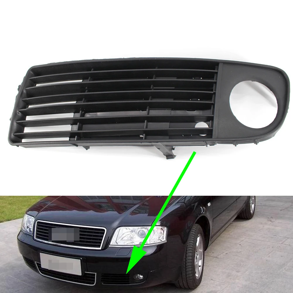 Left Side Для Audi A6 C5 Avant Quattro 1998 1999 2000 2001 2002 противотуманная фара передний нижний бампер автомобильный противотуманный светильник крышка вентиляционная решетка - Цвет: Left Side