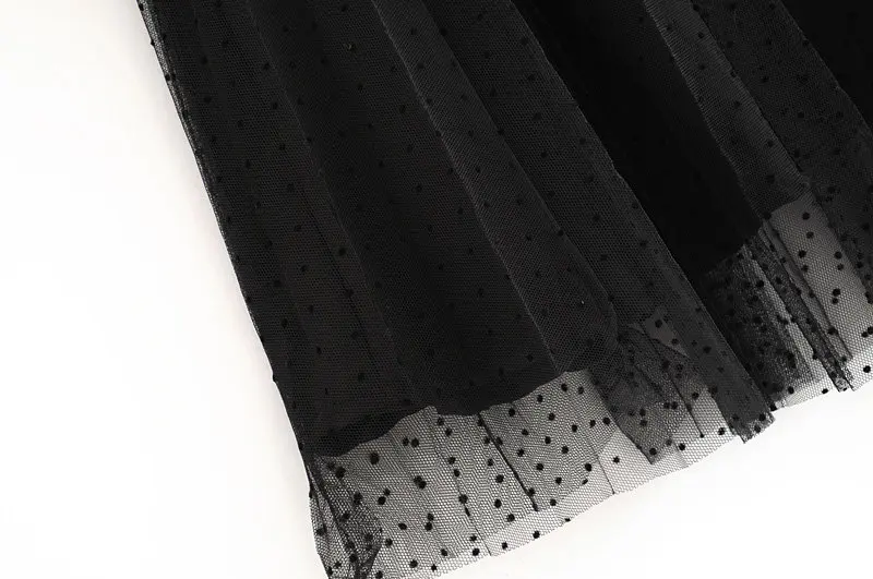 Женская модная гофрированный с сеткой миди юбка женская боковая молния vestidos элегантная повседневная шикарная юбка QUN467