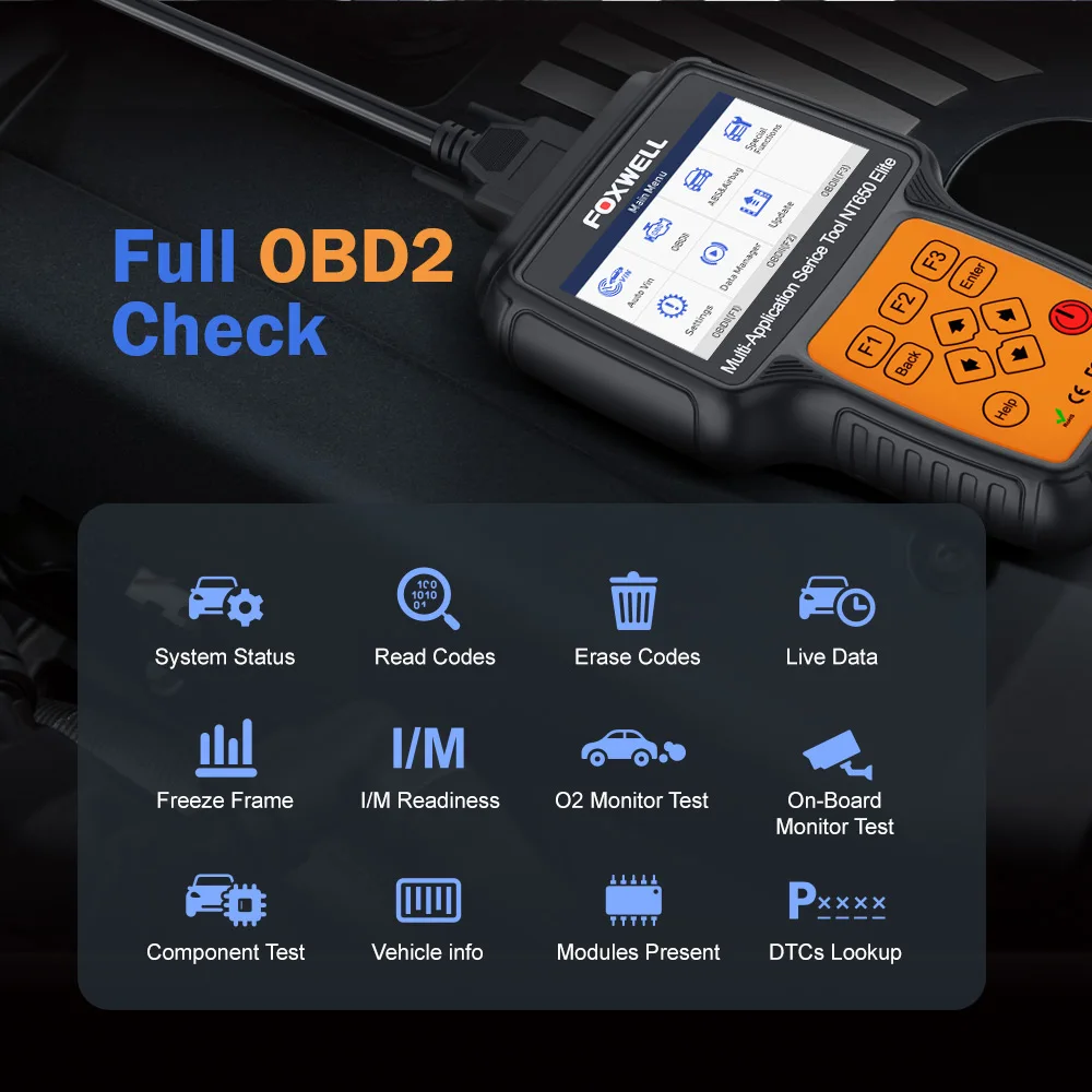 Автомобильный сканер FOXWELL NT650 Elite OBD 2 инструмент для считывания кодов автомобиля