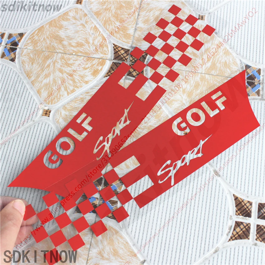

2pcs Car Square Golf Sports Decal Front rear Door Sticker Styling accessories
