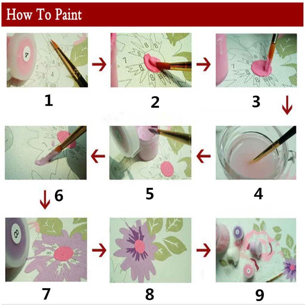 DIY digital oil painting color Night tide spray with Set pigment/1PC drawing/3PC brush/2PC Hook/2PC nail 40X50cm | Дом и сад
