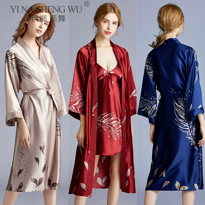 Модная женская летняя обувь мини кимоно халат Lady Bath юката Ночная рубашка одежда