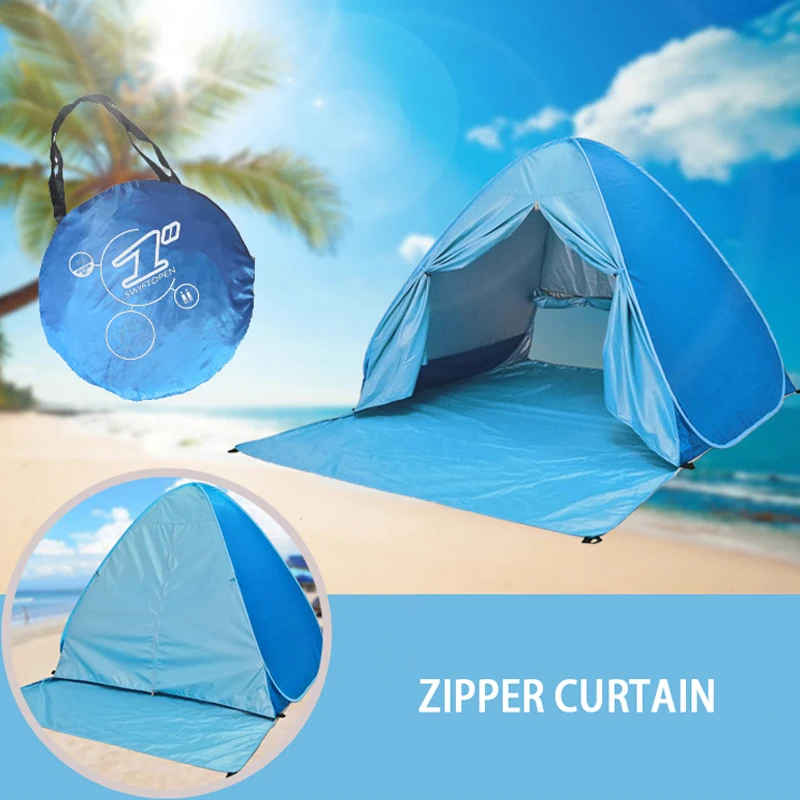

Waterproof Hiking travel Tent Ultralight Camping Beach Sun protection Build quick opening Folding outdoor tent with curtain